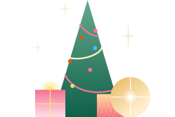 크리스마스 트리와 선물 일러스트